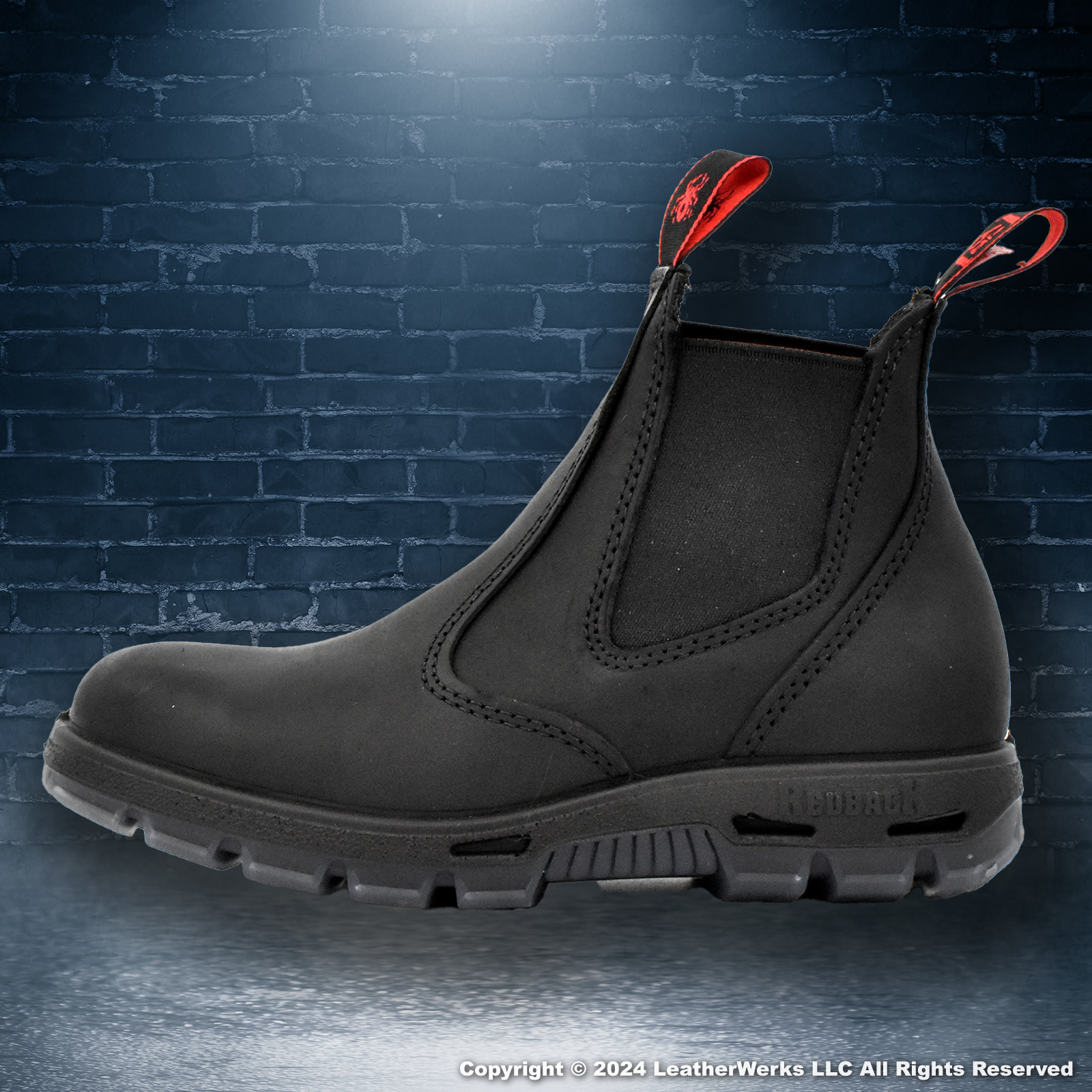 Redback UBBK Easy Escape Chelsea Boots Mens Size 13 US Black Leather Steel Toe Redback Easy Escape Slip On 6 Inch Black Steel Toe - BootWerks main image 3