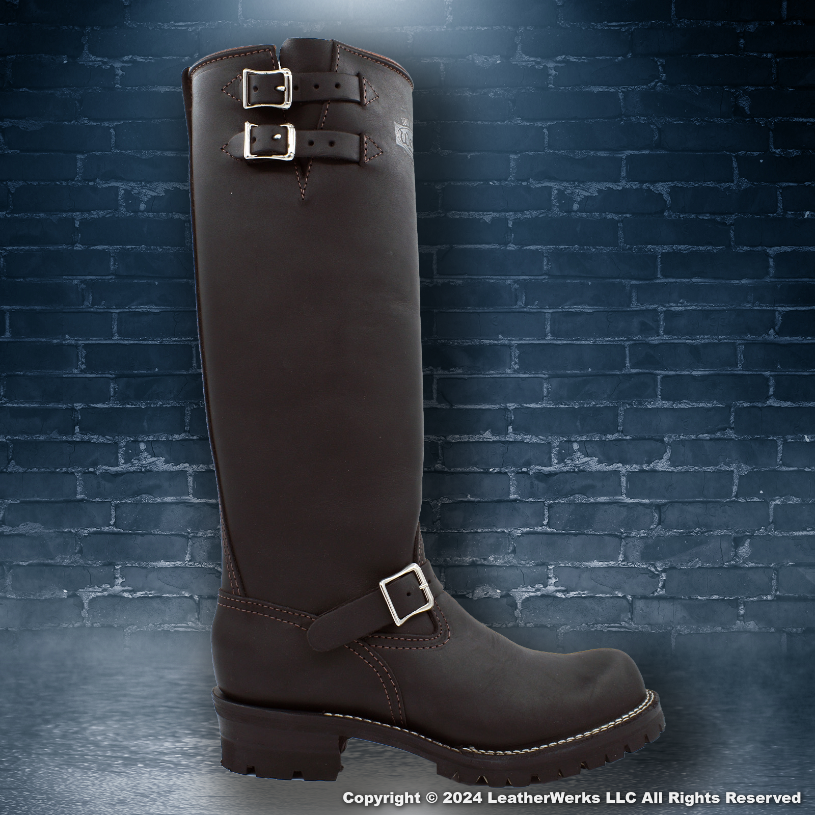 Wesco Boss 16 Inch Two Top Straps +1 Calf Leather Lined Black - BootWerks