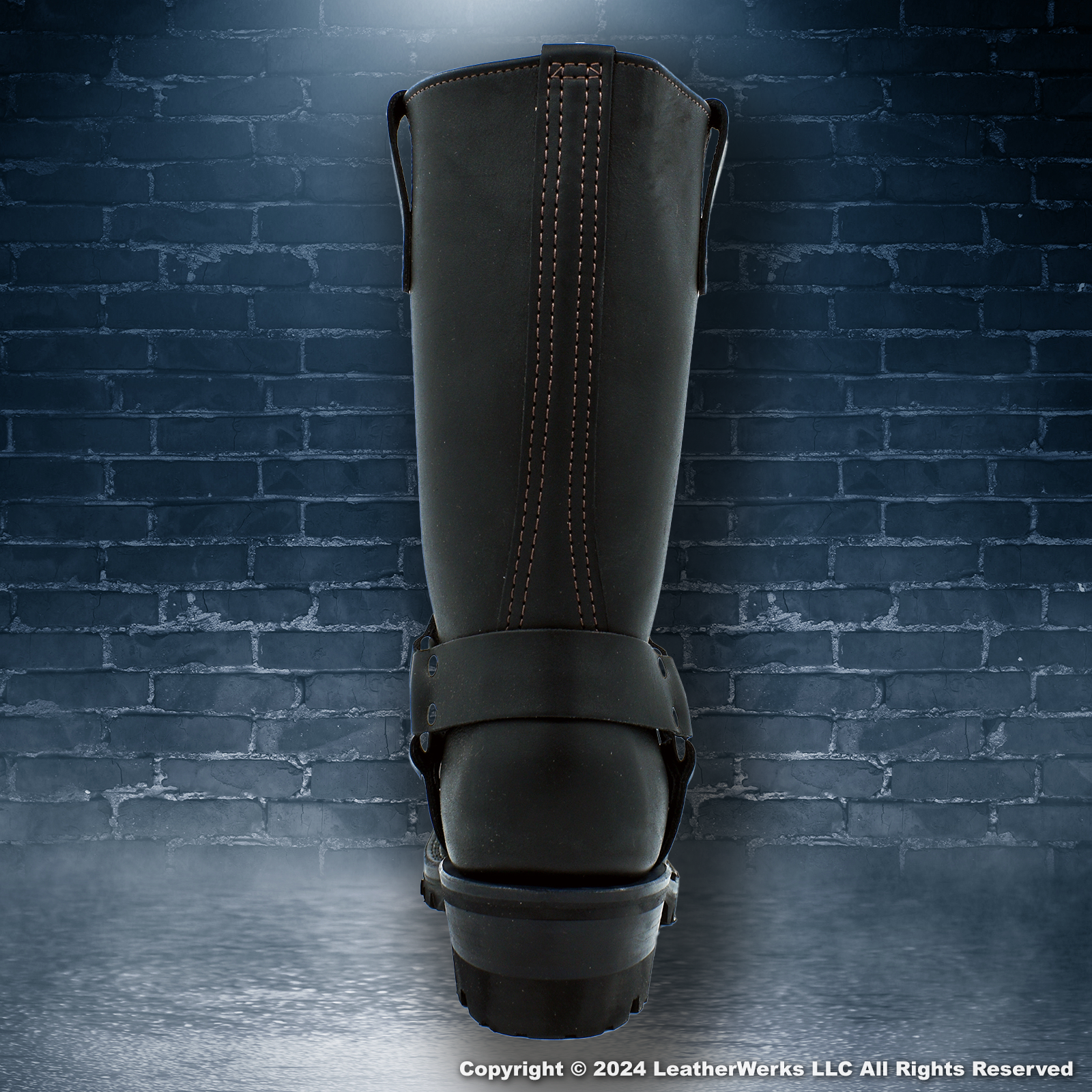 thumbnail image 2 of Wesco Harness Boot 11 Inch – Black, Handmade USA, Round Toe, Pull On, Men’s Motorcycle Boot BK7700H100 2 of 5